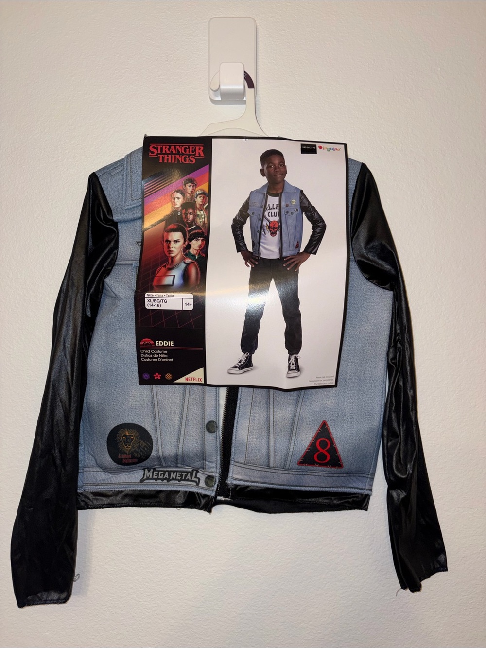 NWT Stranger Things Eddie Munson Costume Kids XL 14-16 Hellfire Club